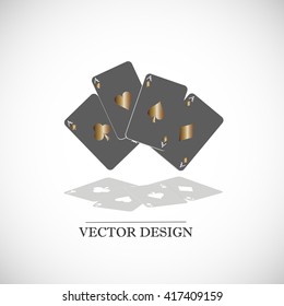 Four aces playing cards. Vector design