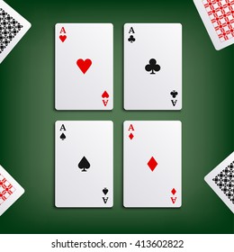 Four aces for poker game