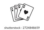 Four Aces Poker Playing Cards Illustration