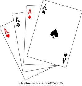 four aces poker playing cards