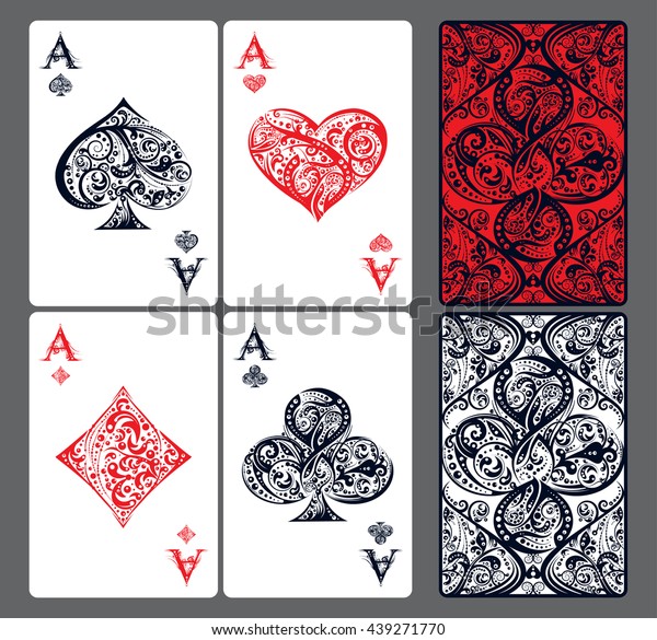 Four Aces Set Vector Playing Card Stock Vector (Royalty Free) 439271770