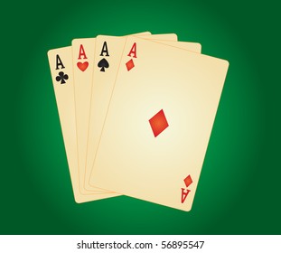 four aces. vector illustration