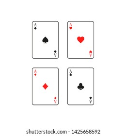 Four aces. Vector illustration. Isolated.