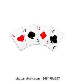 Four aces vector illustration on white background