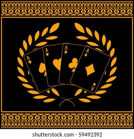 four aces for winners. vector illustration
