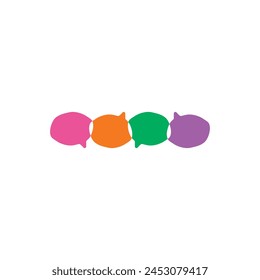 four adjacent speech bubbles. colorful speech bubbles