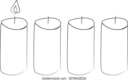 the four Advent candles during Advent