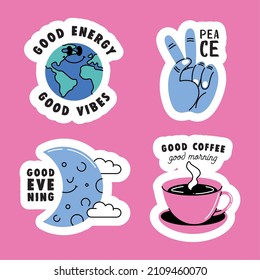 Four Affirmation Cards Set Icons