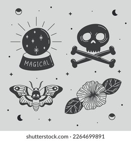 four alchemy and esoteric set icons