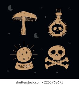 four alchemy sketch set icons