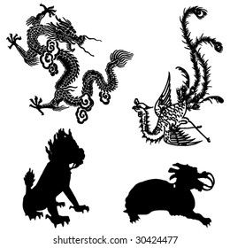 The four ancient Chinese myth of animals