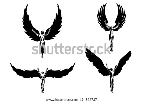 Four Angels Religion People Symbol Sign Stock Vector Royalty Free 194592737 - toitoin brawl stars