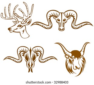 four animal head