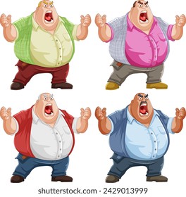 Four animated characters showing different emotions.