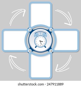 four areas for any text and alarm clock