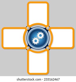 four areas for any text with cogwheels