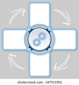 four areas for any text and cogwheels