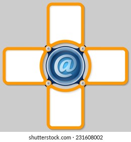 four areas for any text with email icon