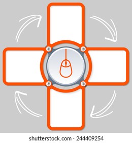 four areas for any text and mouse icon