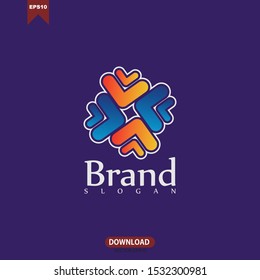 Four arrow concept logo vector design