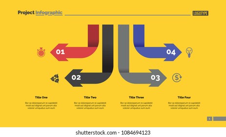Four arrow infographic diagram. Option chart, diagram, infographics. Business data. Creative concept for presentation, project, report. Can be used for topics like management, teamwork, strategy.
