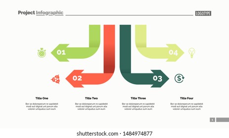 Four arrow infographic diagram. Option chart, diagram, infographics. Business data. Creative concept for presentation, project, report. Can be used for topics like management, teamwork, strategy.