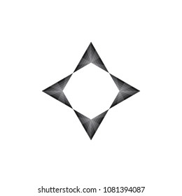 Four arrow logo, star logo design vector