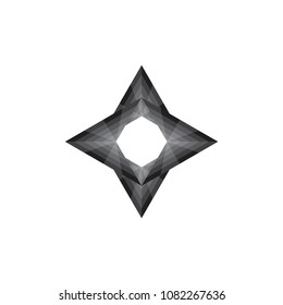 Four arrow logo, star logo design vector