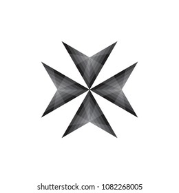 Four arrow logo, star logo design vector