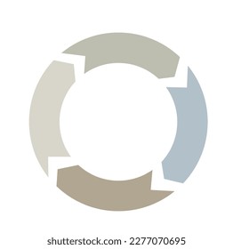 The four arrow making a circle in neutral colors = Process illustration , vector , icon 