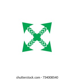 four arrow stripes design logo vector