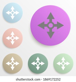 four arrows badge color set. Simple glyph, flat vector of web icons for ui and ux, website or mobile application