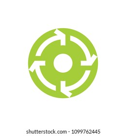 four arrows in circle negative space design vector