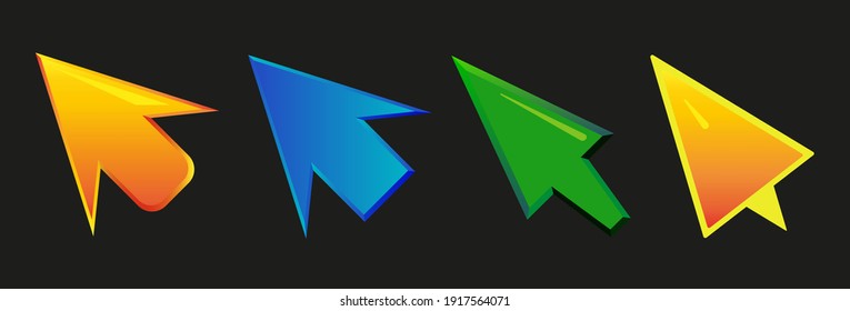 Four arrows for computer games. Vector image