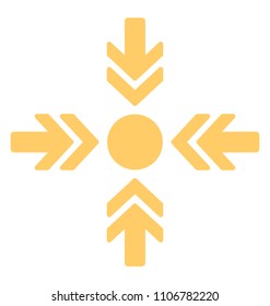 Four arrows with double arrowheads pointing to center 
