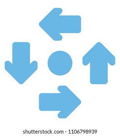 Four arrows with double arrowheads rotating in a circle, processing arrows

