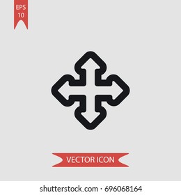 Four arrows expand vector icon, illustration symbol