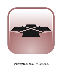 Four arrows facing each other in perspective. Flat vector icon