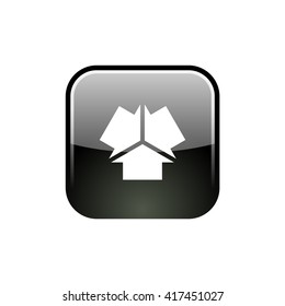 Four arrows facing each other in perspective. Flat vector icon
