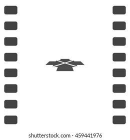 Four arrows facing each other in perspective. Flat vector icon