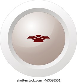 Four arrows facing each other in perspective. Flat vector icon