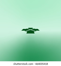 Four arrows facing each other in perspective. Flat vector icon