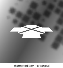 Four arrows facing each other in perspective. Flat vector icon