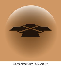 Four arrows facing each other in perspective. Flat vector icon