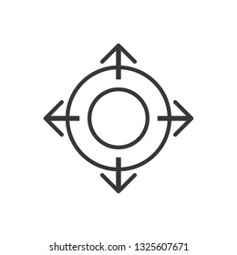 Four Arrows. Flat Vector Icon. Simple black symbol on white background