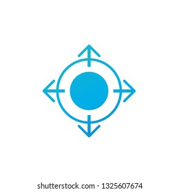 Four Arrows. Flat Vector Icon. Simple black symbol on white background