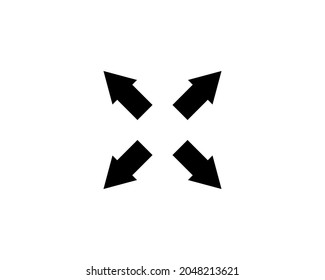 Four Arrows. Flat Vector Icon. Simple black symbol on white background.