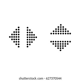 Four arrows formed by dots.