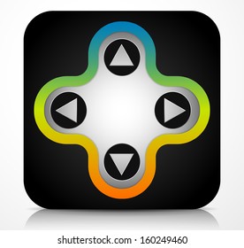 Four arrows / game controller / controller / navigate stylish modern icon