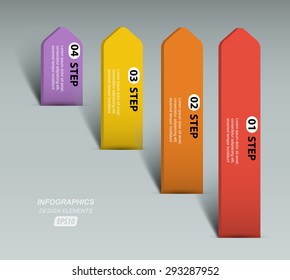 four arrows up growth data infographics